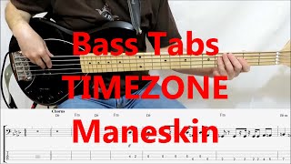 Maneskin  Timezone BASS COVER TABS [upl. by Notsecnirp]