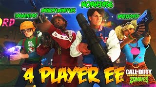 INFINITE WARFARE ZOMBIES  4 PLAYER EASTER EGG FULL ATTEMPT w YOUTUBERS IW Zombies [upl. by Penman]