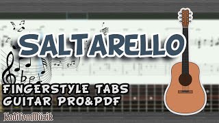 Saltarello Easy Fingerstyle Guitar Tutorial Tabs [upl. by Anuaik929]