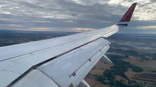 Norwegian Boeing 737800 landing in Oslo Norway  EVEOSL [upl. by Aridatha528]