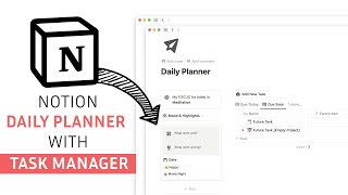 Notion Daily Planner with Task Manager  Notion Tutorial [upl. by Lebasy]