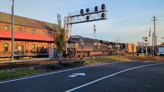 Westbound NS mixed manifest crossing E Wyoming AveBenson St at LocklandReading border [upl. by Eeleimaj]