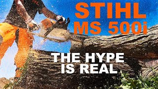 STIHL MS 500i  MOST AWESOME SAW SHE IS A SCREAMER [upl. by Gaile]