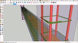 Concrete beam steel stirrups using sketchup [upl. by Shult]