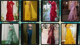 Latest Trending Ruffle saree designsLatest Saree Designs Pre Drapped Ruffle saree fashionlatest [upl. by Judon827]