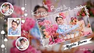 1st birthday video editing KineMaster  first happy birthday status video editing  birthday song [upl. by Yllitnahc]