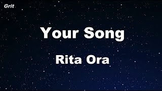 Your Song  Rita Ora Karaoke 【With Guide Melody】 Instrumental [upl. by Olyhs]