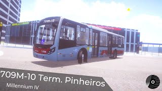 709M10 TERM PINHEIROS com o MILLENNIUM IV Scania K250UB da GATUSA Proton Bus Simulator [upl. by Cinimod]