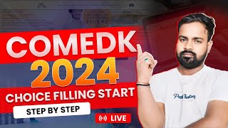 COMEDK 2024 Choice Filling amp Counselling Process LIVE WATCH NOW  STEP BY STEP [upl. by Aned]