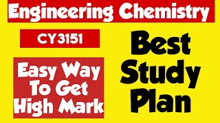 CY3151Engineering ChemistryImportant Study PlanEasy way to get pass mark in engineering chemistry [upl. by Marchall]