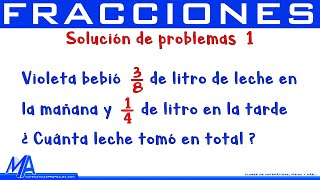 Solución de problemas con fracciones  Ejemplo 1 [upl. by Oluap]