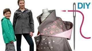 Jacke nähen für Anfänger – DIY Kinderjacke mit Kapuze quotANTONIAquot [upl. by Tulley]