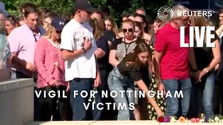 LIVE Crowds mourn Nottingham stabbing victims [upl. by Lacombe]