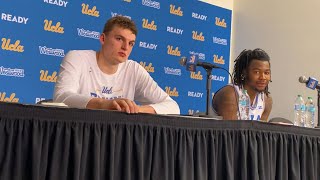 UCLA forward Tyler Bilodeau guard Sebastian Mack after 8470 win over Idaho State 1120 [upl. by Anaiad389]