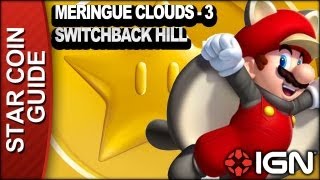 New Super Mario Bros U 3 Star Coin Walkthrough  Meringue Clouds3 Switchback Hill [upl. by Ellenahs]