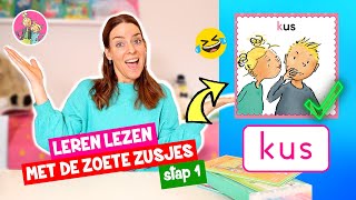 De Eerste Woorden Zelf Leren Lezen Met DE ZOETE ZUSJES STAP 1 ♥DeZoeteZusjes♥ [upl. by Iviv]