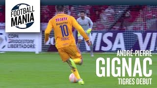 AndréPierre Gignac Tigres Debut in Copa Libertadores vs Internacional [upl. by Leroj]