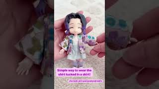 Nendoroid Doll Clothes Tutorial How to wear skirts Shorts [upl. by Aljan]