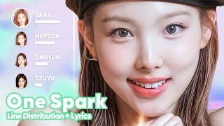 TWICE  One Spark Line Distribution  Lyrics Karaoke PATREON REQUESTED [upl. by Omland144]