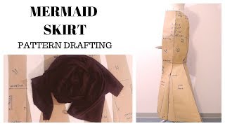 How to Draft Pattern  Mermaid Skirt6 Panel Skirt Part I [upl. by Elokin34]