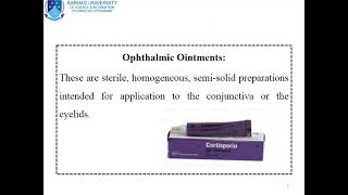 Lecture Ophthalmic Ointments [upl. by Clarita]