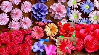 10 Simple and Beautiful Paper Flowers  Paper Craft  DIY Flowers  Home Decor [upl. by Dulla]