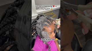 OMG did I really cut her ear 😩🩸 bts viral shorts explore trending asmr fyp subscribe [upl. by Clovis311]