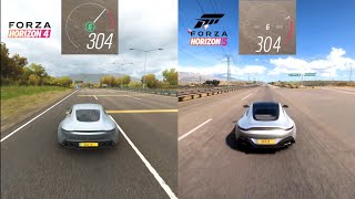 James Bond Edition Aston Martin DB10 Top Speed Comparison  Forza Horizon 5 vs Forza Horizon 4 [upl. by Jaycee969]