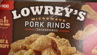 Microwaveable pork rinds chicharrones just like popcorn made by Obertos Snacks for Lowreys [upl. by Yzzik525]