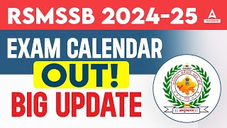 RSSMSSB Exam Calendar 2025 Out  70 भर्ती शामिल Rajasthan New Vacancy Latest Update [upl. by Ycniuqal]