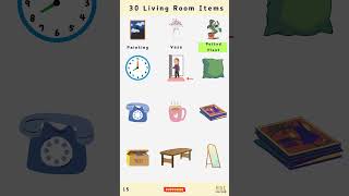 Vocabulary  Objects of a house  Living Room Items shorts english vocabulary 英文 英語 單字 [upl. by Arline107]