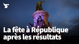 Législatives  les électeurs du NFP fêtent les résultats place de la République [upl. by Giffie]