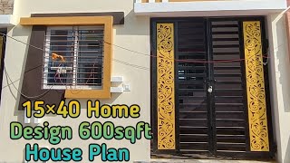 15×40 House Plan  15×40 1bhk Home Design Plan  600sqft Planing  Kavirdev Home Tour [upl. by Screens]