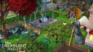 Chez Remy Restaurant Tour  Disney Dreamlight Valley Build  Zen Garden Outdoor Dining  WallE [upl. by Ajit674]