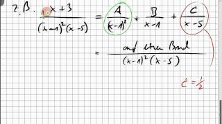 14A1 Partialbruchzerlegung Pole Bestimmung der Konstanten Integral einer rationalen Funktion [upl. by Alidia]