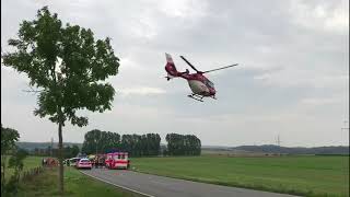 Rettungshubschrauber Christoph 44 startet nach Verkehrsunfall bei Korbach [upl. by Sparks]