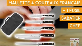 Présentation de la mallette 4 couteaux français  1 fusil SABATIER Chef [upl. by Perzan]