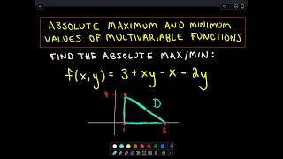 Absolute MaximumMinimum Values of Multivariable Functions  Part 1 of 2 [upl. by Nyral]