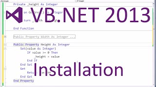 VBNET 2013  Introduction and Installation [upl. by Ahsaele]