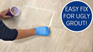 How to Whiten Grout  Using Grout Renew to Paint Grout Lines [upl. by Trilly]