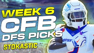 CFB DFS Picks Week 6 Saturday 10524  College Football Daily Fantasy Tips [upl. by Odell]