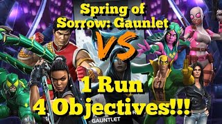 MCOC  Spring of Sorrow Gauntlet  Left Side  4 Objectives  Full Run WRevives [upl. by Irim145]