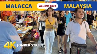 Malaysia Street Food Melaka 🇲🇾 Jonker street WALK [upl. by Meela]