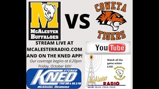 McAlester Buffaloes vs Coweta Tigers FOOTBALL  1052023 [upl. by Cirnek]