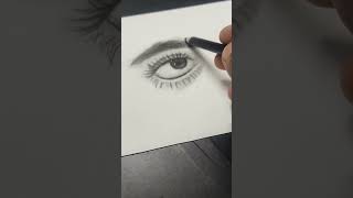 Eye Drawing charcoal eyes drawing tutorial shorts [upl. by Yetta529]