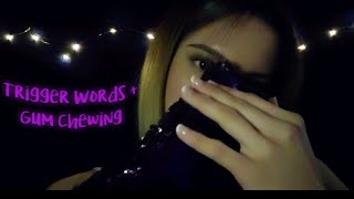 ASMR   Close Up Trigger Words amp Gum Chewing  Sequins Pillow  ilegna ASMR [upl. by Aitret]