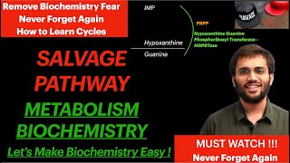 Salvage Pathway  Purine Synthesis Biochemistry Video [upl. by Katha]