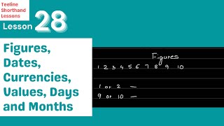 L28  Figures Dates Currencies Values Days and Months  Teeline Shorthand Lessons [upl. by Ross321]