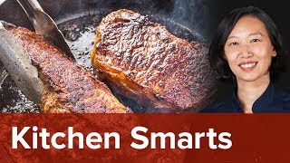 How to Make a Perfectly Cooked Steak Using a Cast Iron Skillet [upl. by Rhu547]