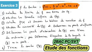 Étude des fonctions 2BAC PCSVT préparer au contrôle exercice 3 [upl. by Tizes]